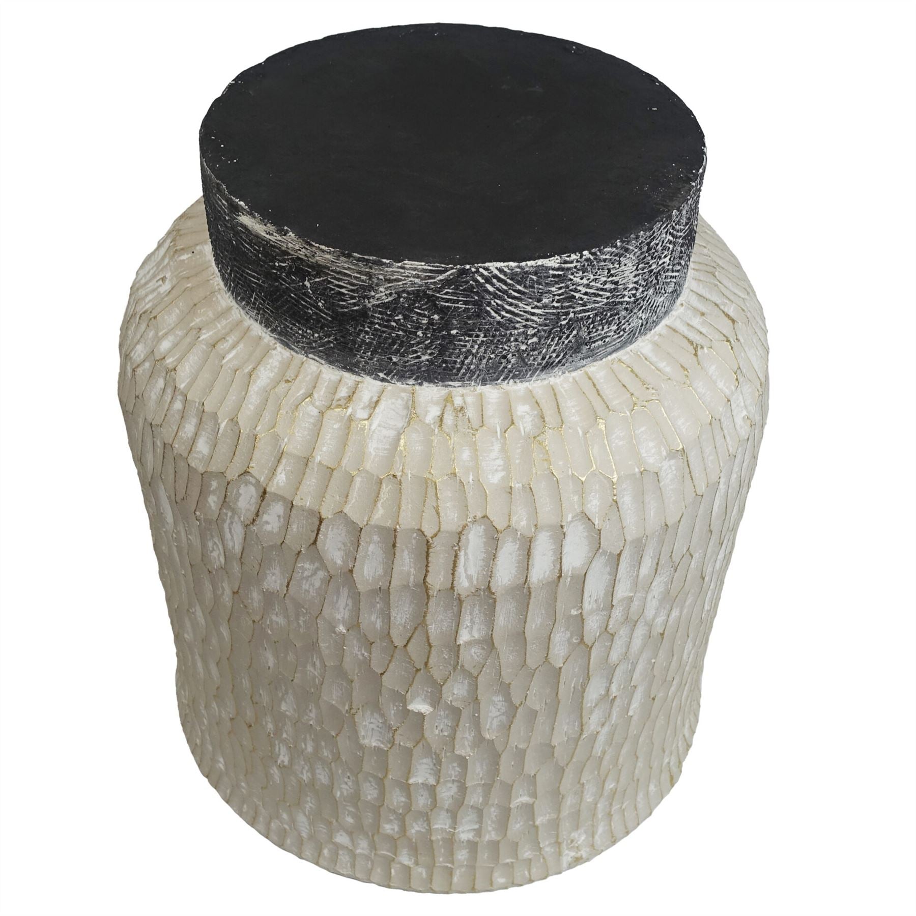 32cm x 29cm Brushed Gold Stone Effect Planter Composite Plant Pot-4